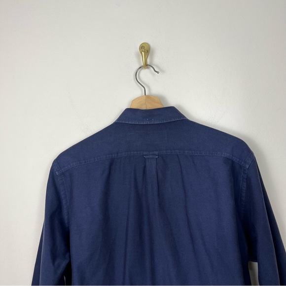 SCHNAYDERMAN'S OXFORD 100% Cotton Dark Blue Collared Shirt 39-40 15.5 Large - Picture 3 of 12